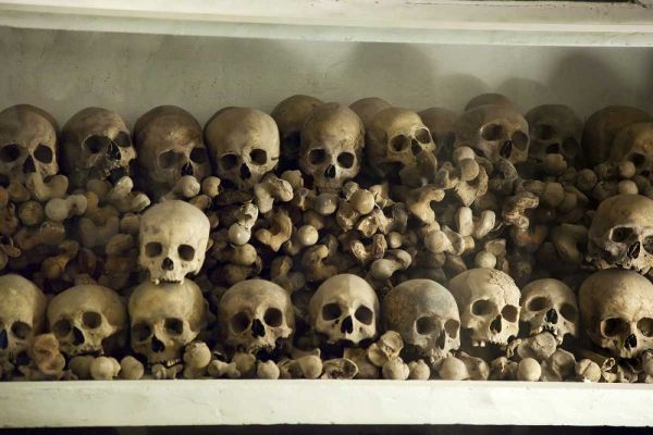 Kaveney, Wendy 아티스트의 Peru, Lima Skulls and bones in the crypt 작품